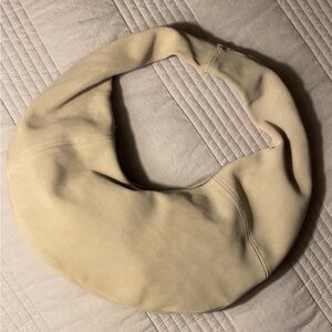 NA-KD Cream suede Hobo Bag